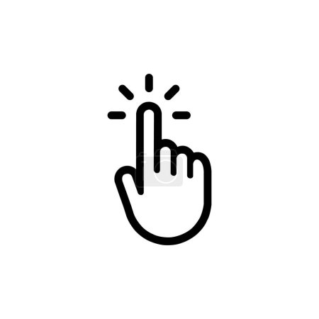 Téléchargez les photos : Eps10 illustration de cliquetis doigt ligne art icône main pointeur vecteur isolé sur fond blanc - en image libre de droit