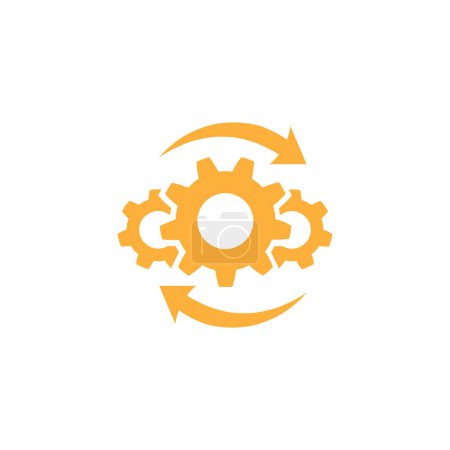 Illustration for Eps10 vector illustration of orange Operations icon isolated on white background - Royalty Free Image