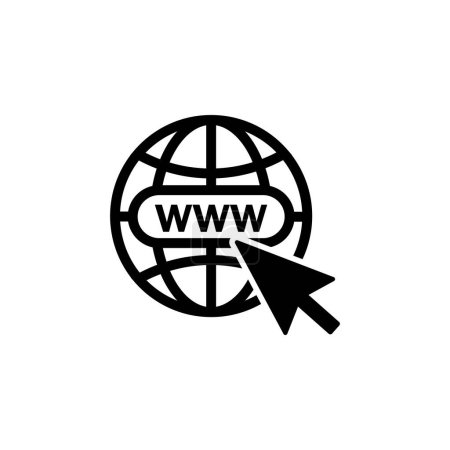 Ilustración de Sitio web negro Icono aislado sobre fondo blanco. Vector www icono - Imagen libre de derechos