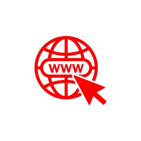 Ilustración de Sitio web rojo icono aislado sobre fondo blanco. Vector www icono - Imagen libre de derechos