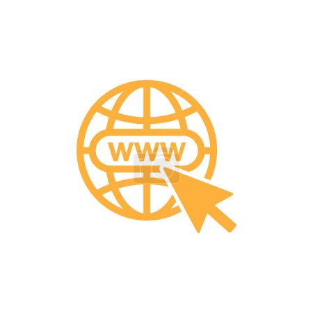 Illustration for Orange Website Icon isolated on white background. Vector www icon - Royalty Free Image