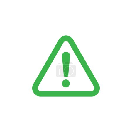 green Danger sign vector icon. Attention caution illustration. Business concept simple flat pictogram isolated on white background.