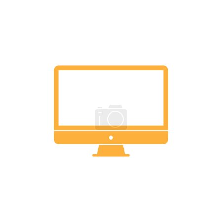 orange Computer monitor icon isolated on white background