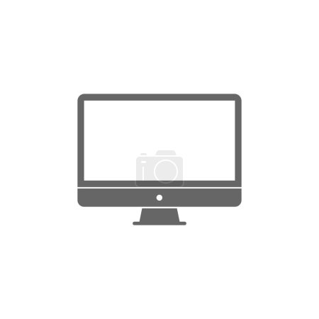 grey Computer monitor icon isolated on white background