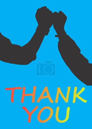 Illustration for Thank you icon with hand couple - Royalty Free Image