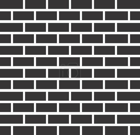 black brick wall seamless vector background