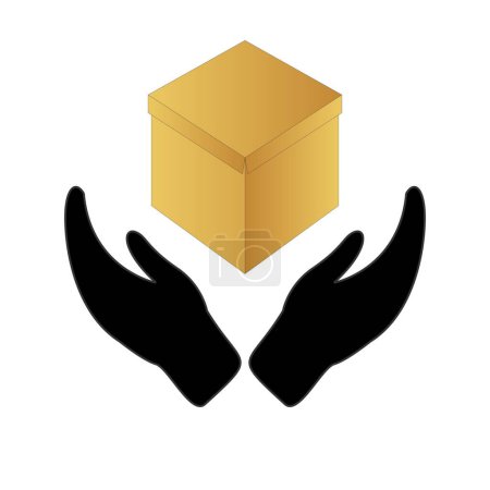 box and hand icon or illustration