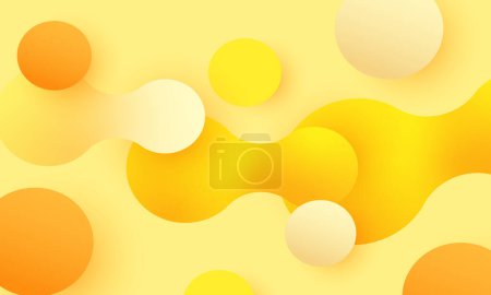 Illustration for Illustration 3d yellow liquid bubble shapes isolated on background - Royalty Free Image