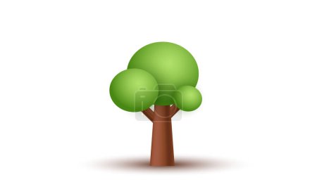 illustration realistic natural tree 3d icon creative isolated on background