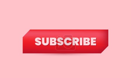 Illustration for Illustration realistic Subscribe button icon 3d creative isolated on background - Royalty Free Image