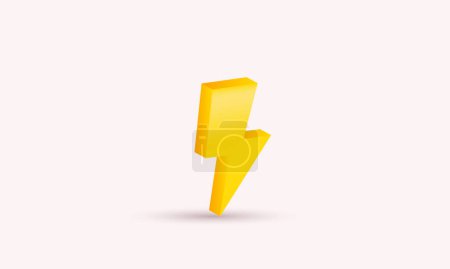 Illustration for Illustration realistic icon yellow thunder modern 3d style creative isolated on background - Royalty Free Image