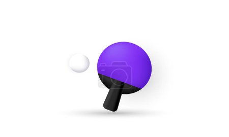 Illustration for Illustration vector table tennis racket concept realistic icon 3d creative isolated on background.Realistic vector illustration. - Royalty Free Image