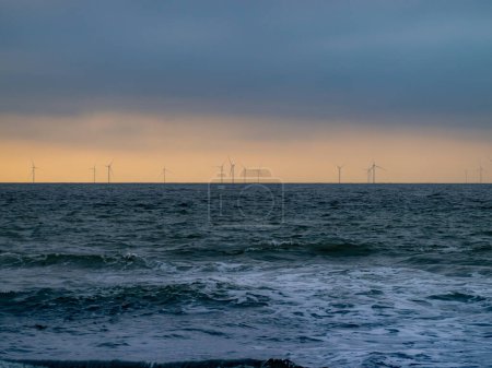 Photo for Offshore wind power or offshore wind energy at sea in Den Haag, The Hague, Netherlands - Royalty Free Image