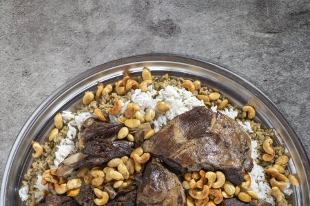Photo for Freekeh and rice with lamb meat. - Royalty Free Image