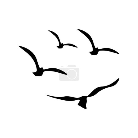 Illustration for Seagull flying in the sea - Royalty Free Image