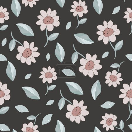 vector simple cute flowers pattern for background