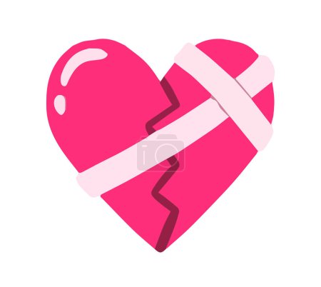 Vector de diseño de icono de vendaje amor. Reparación de corazón emoji símbolo ilustración.