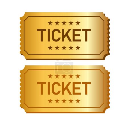 Ilustración de Plantilla de diseño de ticket de oro premium. Elite cupón festival papel símbolo. - Imagen libre de derechos