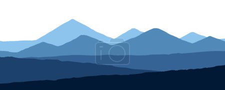 Illustration pour Paysage de montagne avec des montagnes et des nuages, illustration vectorielle - image libre de droit
