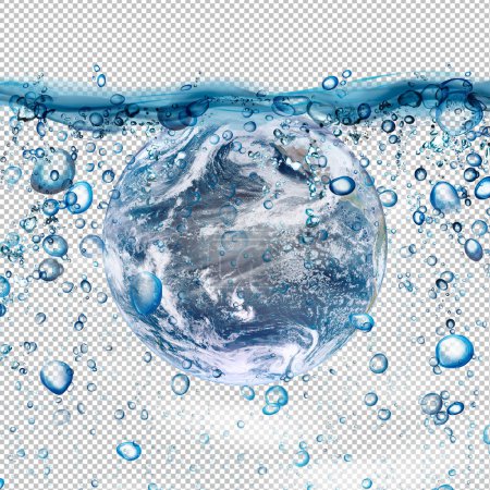 Photo pour Water scarcity concept on earth isolated on png background. Lack of water on the worlsd. Earth day or World Water Day concept. Elements of this image furnished by NASA. - image libre de droit