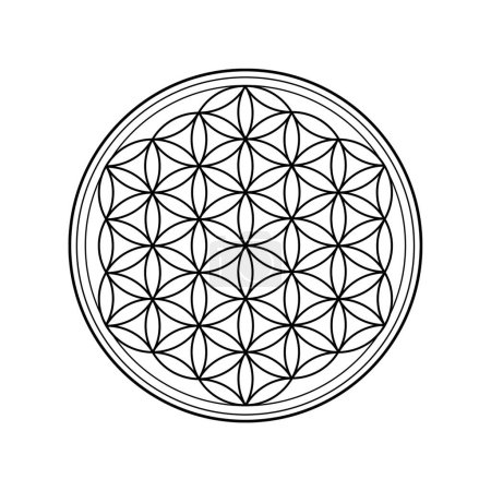 Flower of life symbol isolated on white background. Sacred geometry symbol concept.