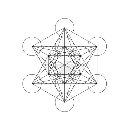 Téléchargez les photos : Metatron symbol isolated on white background. Sacred geometry symbol concept. - en image libre de droit