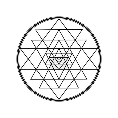 Téléchargez les photos : Sri yantra symbol isolated on white background. Sacred geometry symbol concept. - en image libre de droit
