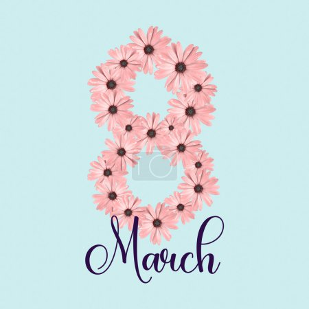 Photo for 8 March International Womens Day concept banner or background design with daisy flowers. - Royalty Free Image