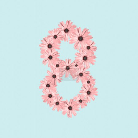 Photo for 8 March International Womens Day concept icon design with daisy flowers. - Royalty Free Image