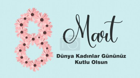 Photo for 8 Mart Dunya Kadinlar Gunu, AKA March 8 International Women's Day concept banner or background design. - Royalty Free Image