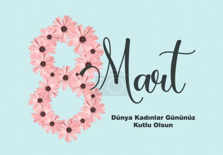 Photo for 8 Mart Dunya Kadinlar Gunu, AKA March 8 International Women's Day concept banner or background design. - Royalty Free Image
