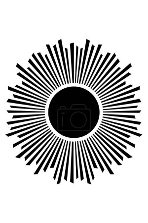 Téléchargez les photos : Boho soleil noir et blanc plat laïc illustration, abstrait soleil minimaliste illustration imprimable. - en image libre de droit
