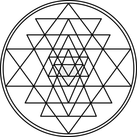 Téléchargez les photos : Sri yantra symbol isolated on white background. Sacred geometry symbol concept. - en image libre de droit