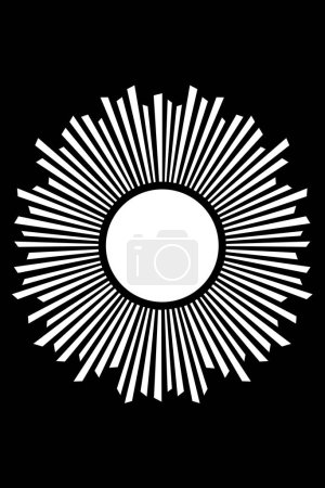Foto de Ilustración plana boho sun black and white lay, obra de arte imprimible minimalista abstracta sun. - Imagen libre de derechos