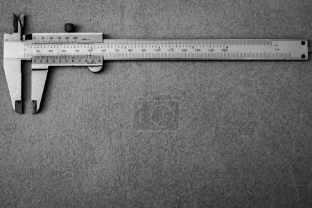 Photo for Precise measuring tool, caliper. Caliper for exact measurements. Work tool. measure tool. - Royalty Free Image