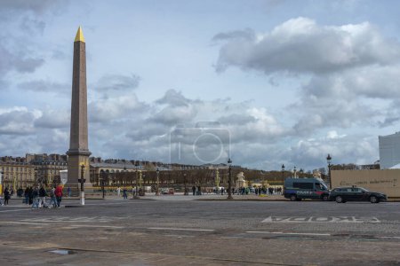 Photo for Place de la Concorde and Luxor Obelisk in Paris, France. March 25, 2023. - Royalty Free Image