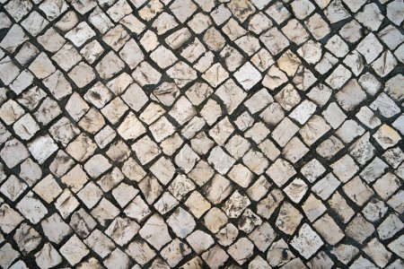 Close Up of a Cobblestone Street, top view