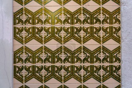 Traditional Portuguese tiles close up, background
