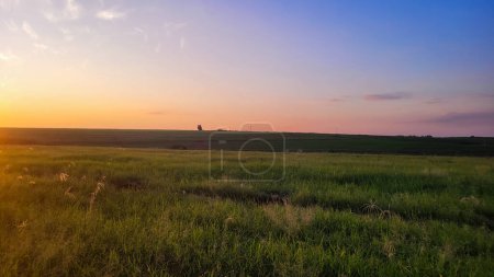 Photo for Sunset in the middle of nature on a farm, beautiful farm in the late afternoon - Royalty Free Image