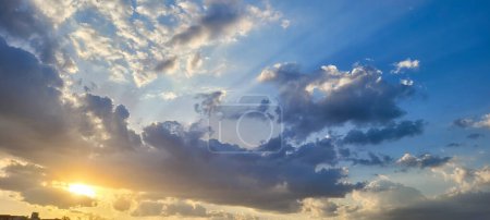 Photo for "Clear and serene sky, soft clouds painting a celestial picture. The tranquil beauty of the atmosphere to enhance your projects. Purchase this celestial image to inspire and captivate." - Royalty Free Image
