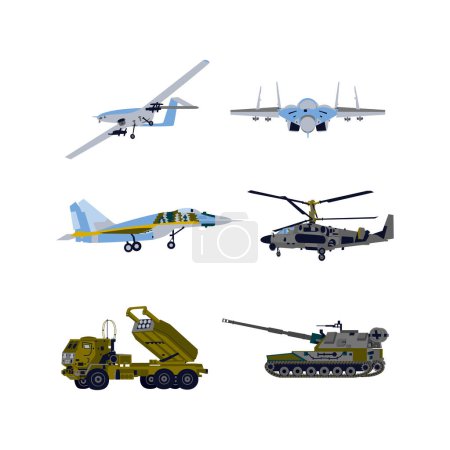 Illustration for Isolated War Transport. Vector Illustration of Army Transportation. - Royalty Free Image