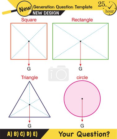 Photo for Physics - Solid shapes, center of mass, center of gravity, next generation question template, exam question, eps - Royalty Free Image