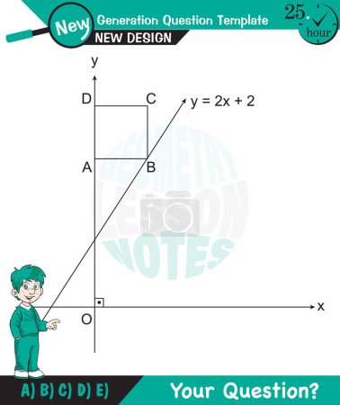 Illustration for Math, trigonometry, analytical plane, trigonometry and geometric functions, The next generation test question, editable, eps, for teacher - Royalty Free Image