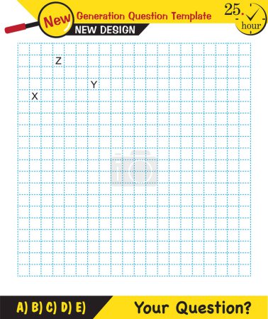 Illustration for Math, trigonometry, analytical plane, trigonometry and geometric functions, The next generation test question, editable, eps, for teacher - Royalty Free Image