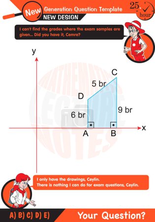 Illustration for Math, trigonometry, analytical plane, trigonometry and geometric functions, The next generation test question, editable, eps, for teacher, two sisters speech bubble - Royalty Free Image