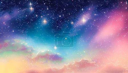 Photo for Clip art of mysterious night sky, colorful gradation night sky - Royalty Free Image