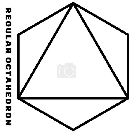 Illustration for Simple octahedral line drawing - Royalty Free Image