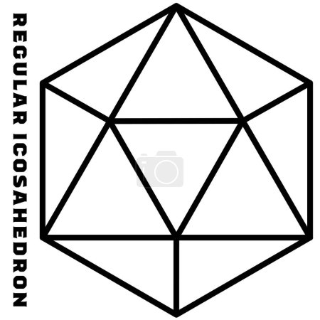 Illustration for Simple icosahedral line drawing - Royalty Free Image