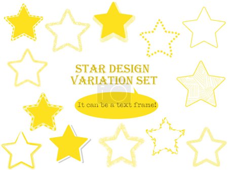 Photo for Set of star-shaped frames in various textured designs - Royalty Free Image