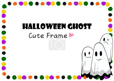 Ilustración de Clip arte de Halloween fantasma marco fondo - Imagen libre de derechos